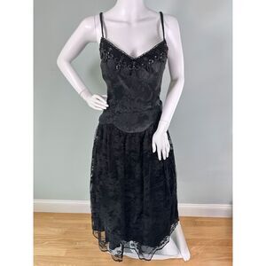Vintage Gunne Sax Scott McClintock Gothic Sweetheart Prom Evening Dress size 4